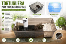 Carregar imagem no visualizador da galeria, Tartarugueira para Tartarugas Aquáticas com Zona Seca – Habitat Completo, Ventilado e Fácil de Limpar
